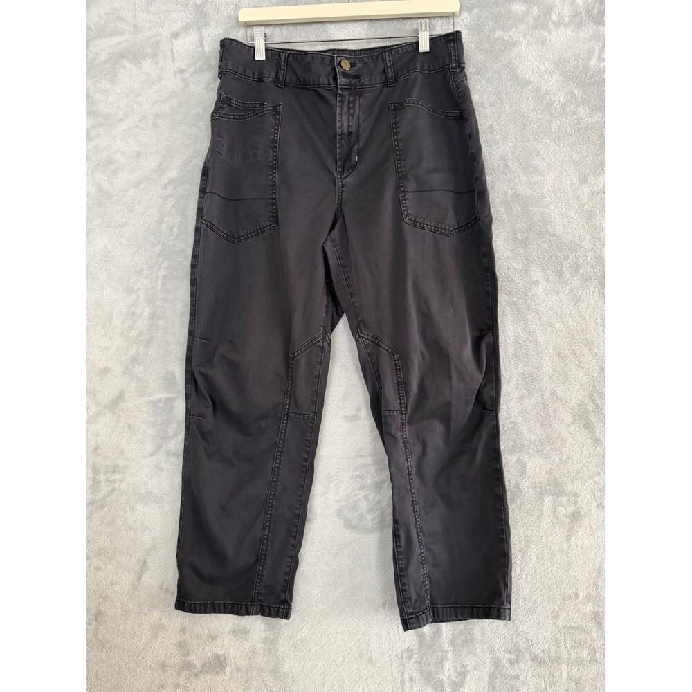 Pilcro Wanderer Barrel Leg Pants Womens 31P Black Mid Rise Relaxed Anthropologie